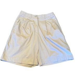 Nike Golf Dri-FIT Pleated Shorts Womens Sz 4 Tan Khaki Cotton Preppy Activewear